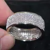 Qike Wish Aliexpress Anillo de Diamantes de Cinco Filas Más Vendido Moda Europea y Americana Anillo para Hombres y Mujeres Ebay Nuevo Producto Caliente
