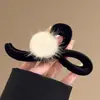 Pinza de Pelo Grande de Felpa Estilo Perezoso Otoño e Invierno para Mujer, Pinza de Tiburón de Gama Alta y Exquisita para la Parte Posterior de la Cabeza