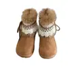 Botas de neve estilo retrô, antiderrapantes, com sola grossa, forradas com fleece para mulheres, nova coleção de inverno 2026, adequadas para uso ao ar livre, botas de algodão extra grossas para mulheres