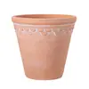 Vaso de Cerâmica Vintage Flor Simples Nórdico Sala de Estar Planta Verde Respirável Vaso de Argila Vermelha com Renda Grande