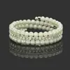Pulsera de perlas y diamantes multicapa retro personalizada, pulsera de moda coreana, pulsera ancha en espiral para mujer