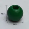 En stock 14mm cuentas redondas de madera de arce de colores para manualidades, cuentas sueltas, accesorios para ropa, fabricante de artesanías de madera, suministro directo