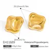 Brincos de Flor em Aço Inoxidável Yuhui Alto Padrão Estilo Ins Versátil Transfronteiriço Banhados a Ouro 18K Brincos Assimétricos para Mulheres