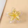 Presilha de Cabelo Flor Plumeria Transfronteiriça para Mulheres, Presilha de Garra Colorida Dopamina, Estilo Celebridade da Internet, Grampo para a Parte de Trás da Cabeça, Presilha de Tubarão Atacado