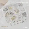 Joyería para Uñas Metal Lazo Ballet Cinta Lazo Corbata Calado Aleación Accesorios para Uñas Caja de 12 Compartimentos