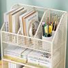 Prateleira de Armazenamento para Mesa de Estudo de Dormitório Estudantil Camada Múltipla Livros Decorações Armário Organizador de Documentos de Escritório