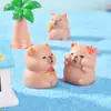 Decoración de Acuario para Peces Capibara de Verano Accesorios Decorativos Creativos Lindos Capibaras Micro-Paisajismo Jardinería Resina Pequeños Adornos