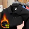 Nuevas Camisas Polo de Invierno para Hombre con Cuello de Solapa y Forro de Felpa para Hombres Jóvenes y de Mediana Edad, Tops Gruesos y Cálidos para Hombre
