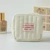 Bolsa de cosméticos cuadrada simple de estilo coreano, de tamaño pequeño, para estudiantes, con auriculares, monedero, bolsa de almacenamiento portátil para lápiz labial para niñas