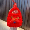 Porta-moedas Chaveiro Flor Tecida Mini Bolsa de Armazenamento de Lã para Meninas Outono e Inverno Pelúcia Pequenos Presentes Atacado