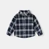 Camisas para Niños al por Mayor 2026 Otoño Nuevas Camisas de Manga Larga a Cuadros Elegantes para Bebés, Body de una Pieza Dropshipping