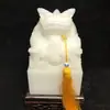 Escultura em jade decoração de selo de jade branco selo de jade selo de caligrafia personalizado selo de jade presente para empresa