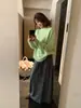 Hers Falda Simple Versátil Estilo Coreano Otoño Dulce Adelgazante con Cordón Línea A para Mujer 66854