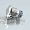 Interruptor de Botão Metálico de Cabeça Chata 19mm com Reset 3 Pinos À Prova d'Água Soldável/Tomada para Cabo de Montagem 3 Pinos