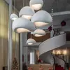 Nuevo Lámpara de Araña Estilo Japonés Wabi-Sabi Lámpara Colgante de Diseñador para Sala de Estar Dúplex Loft, Lámpara de Araña en Forma de Nube para Comedor, Barra de Bar Color Crema