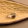 Anillo Ovalado de Ojo de Tigre de la Edad Media Antigua para Mujer Personalidad Moda Retro Elegante Anillo de Dedo Lujo Ligero Gama Alta Anillo Abierto