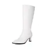 Novas Botas de Cavaleiro Britânico Botas de Bico Fino Alto Botas de Salto Médio Grosso Tamanhos Grandes 40-48 Botas de Comércio Exterior