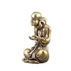 Buda Wuxiang de latão puro sentado em meditação, Arhat Wuxiang, objeto antigo sólido vintage, ornamento artesanal decorativo de mesa