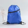 Bolsa de hombro deportiva con cremallera y compartimento de almacenamiento, bolsa con cordón de poliéster, mochila impermeable de gran capacidad, bolsa para publicidad con logo imprimible
