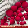 Natal Vinho Veludo Vermelho Bola Loja Decoração Enfeites Pendurados Loja da Moda Ponto de Foto Shopping Montagem de Cena Festiva Decoração
