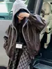 Chaqueta de cuero con capucha para niña, nueva y moderna chaqueta fresca de primavera/otoño, chaqueta de motorista de moda para niños, top elegante para primavera/otoño