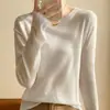 Suéter de Lã Merino Fina com Mangas Longas e Franjas, Textura Macia e Sedosa, Tricô de Gola Redonda para Mulheres, Suéter Pulôver para o Inverno