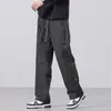 Shanggu Moda Masculina 2026 Primavera Novo Calça Masculina 100% Algodão Estilo Hong Kong Retrô Casual Simples Cordão Calça Casual Masculina