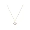 Set de Collar y Anillo Abierto con Forma de Estrella de Zirconia Chapado en Oro de 18 Quilates 2026 Nuevo Exquisito Lujo Temperamento Joyería