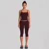Conjunto de chaleco de yoga transfronterizo para mujer, corte ajustado, secado rápido, chaleco deportivo de doble tirante, conjunto de pantalones cortos de ciclismo para exteriores