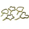 Anillo para Llavero Especial de Bronce con Anillo de Cadena Flor de Ciruelo/Estrella/Corazón de Melocotón/Manzana Corazón de Melocotón