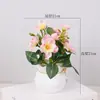 Vasos de Flor de Plumeria Transfronteiriços, Bonsai Pequeno de Folha de Batata Doce, Flores Artificiais Falsas e Plantas Verdes, Decoração de Mesa de Sala de Estar com Flores Artificiais