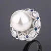 Nuevo Anillo de Moda Retro para Mujer Huabi Jewelry Chapado en Oro Cobre Perla 2023 16mm