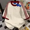 Camiseta de Manga Corta con Cuello Redondo Estilo Coreano Minimalista de Nicho 100% Algodón para Hombres y Mujeres Verano Holgada Top de Pareja para el Trabajo ins