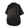 Camisa Polo G-stone com Meio Zíper e Gola Alta, Secagem Rápida, Barra Curva, Respirável, Casual, Manga Curta