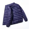 Chaqueta Ligera de Algodón Acolchada Pluma para Hombre Corta Invierno 2023 Ligera Talla Extra Cuello Vertical con Capucha Abrigo para Hombre