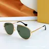 Óculos de Sol Piloto Luoyi Lente Sapo Armação de Metal Masculino Óculos de Sol Feminino High-End Anti-UV Lw40038U