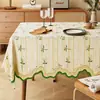 Mantel pequeño de margarita tela con tacto de lino impermeable resistente al calor lavable tapete para mesa de comedor tela artística fresca irregular para mesa de centro cubierta
