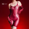 Meias Sexy 5D Brilhantes com Suspensórios, Meias Eróticas Lisas e Justas, Body Sedutor Unissex