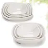 Prato Branco de Melamina Louça de Restaurante Prato Fundo Empilhável Redondo Prato com Alça Dupla Prato de Abalone Prato de Sopa Prato de Louça Imitação Prato Pequeno Prato Comercial