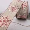 Caixa de Presente com Fita de Veludo 6,3cm Embalagem Fita para Árvore de Natal Laço Decorativo Borda com Arame Fita de Cânhamo 847