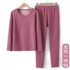 Traje de ropa interior térmica para personas de mediana edad y ancianos, conjunto de dos piezas grueso con forro polar, para señora de 60 años, madre, pantalones de otoño, atuendo de abuela