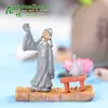 Enfeites de paisagem em miniatura, cena criativa de bebida em estilo antigo com Li Bai, musgo e rochas artificiais, acessórios decorativos, artesanato em plástico