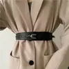 Moda Europea y Americana para Mujer Cintura Ancha Hebilla de Sello Hebilla de Pin Moda Cinturón de Doble Uso con Abrigo Cinturón de Abrigo Mujer