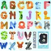Imanes de Nevera del Alfabeto Inglés Goma Suave de PVC Forma de Dibujos Animados Pegatinas de Goma Suave Accesorios Grandes Puzzles de Animales Magnéticos