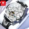 Zhang Zhilin Respalda los Relojes Olevs, Reloj Mecánico Puro Totalmente Automático, Diseño Calado, Reloj de Pulsera para Hombre Impermeable de Negocios