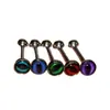 5 Colores Goteo de Aceite Ojo de Diablo Lengua Uña Anillo para Lengua Acero Inoxidable Exportación Nuevo Piercing en la Lengua Joyería Venta Directa de Fábrica Al por Mayor