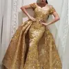 2025 Nueva Estación Independiente de Exportación Europea y Americana Ropa para Mujer Vestido Retro de Palacio que Cubre la Cadera con Dobladillo Grande y Salpicaduras Doradas