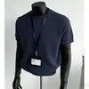 Camiseta de Tricô Manga Curta para Homem, Cor Sólida, Gola Redonda, Versátil, Estilo Old Money, Seda de Gelo, Verão, Atacado de Fábrica Transfronteiriço