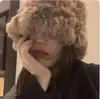 Sombrero de peluche para mujer, sombrero de pescador de pelo de conejo, nuevo sombrero de peluche de invierno 2023, cálido, para cabeza grande, cara pequeña, peludo