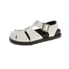 Mules casuales retro Mary Jane de punta cerrada, sandalias elegantes tejidas huecas, adecuados para combinar con faldas, mules para mujer